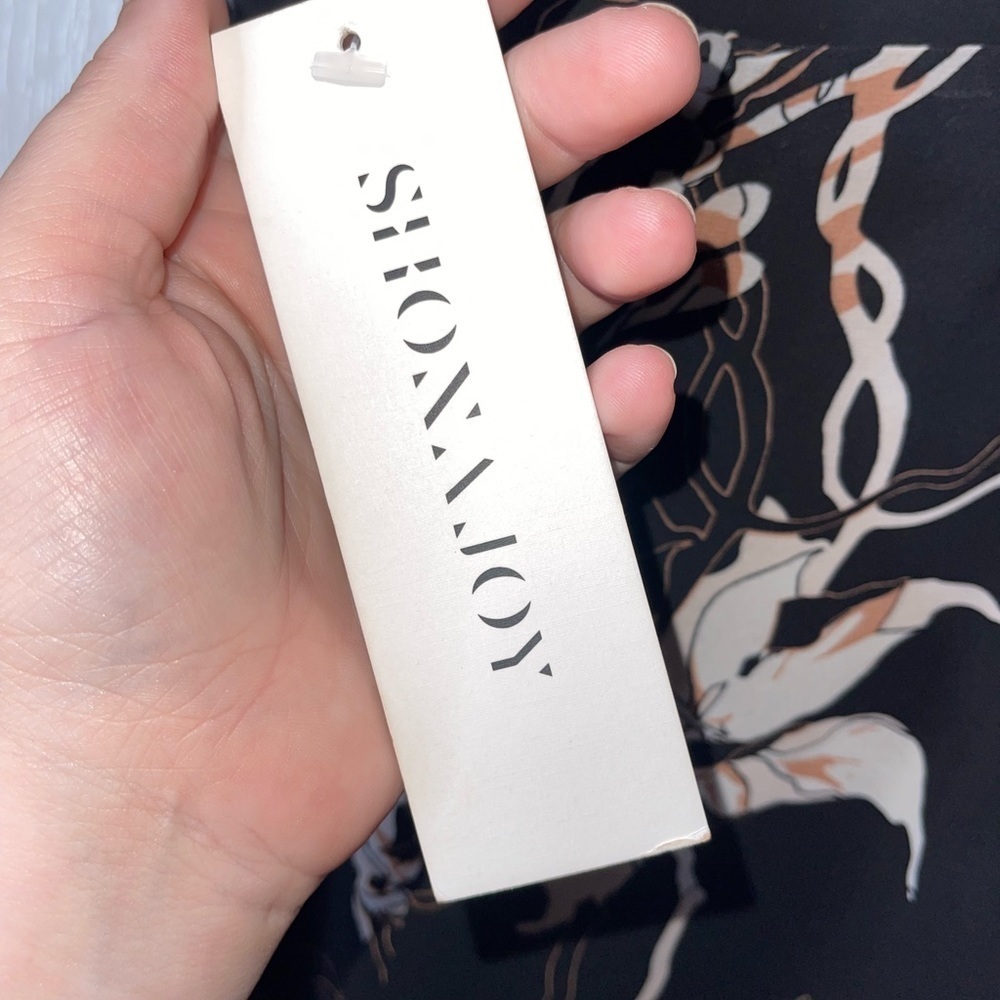 Shona Joy Black Floral Midi Dress with White Floral Print - Picture 13 of 16